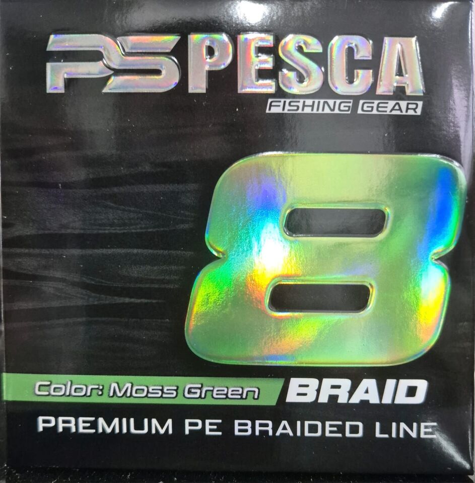 PESCA BRAND  8X BRAID 300METRE 0.10MM - MOSS GREEN