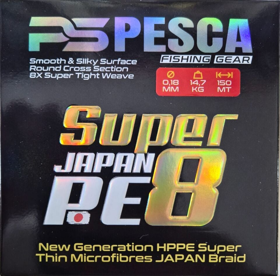 PESCA BRAND JAPAN 8X  SILK BRAID 150METRE